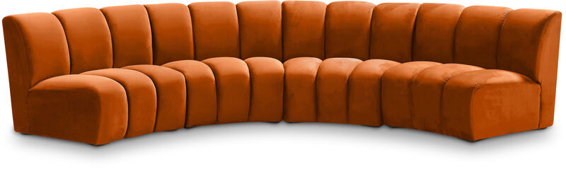 Meridian Furniture Infinity Cognac Velvet 4pc. Modular Sectional image number 0