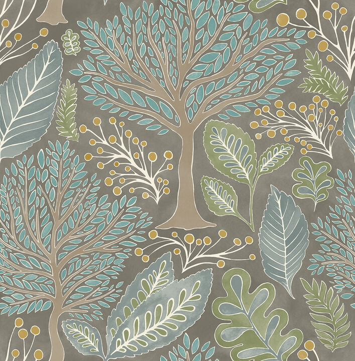 Kiah Taupe Forest Wallpaper