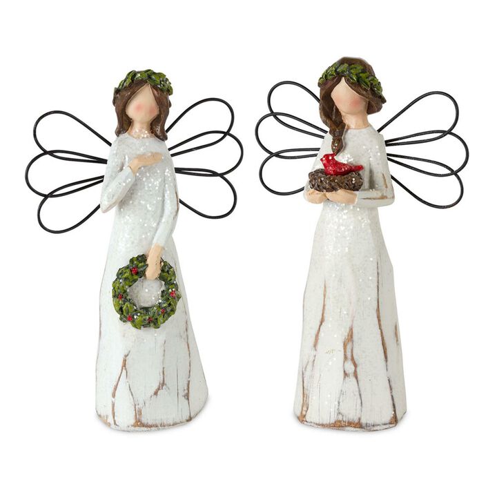 Set of 6 Angels for Charming Christmas and Winter Decorations