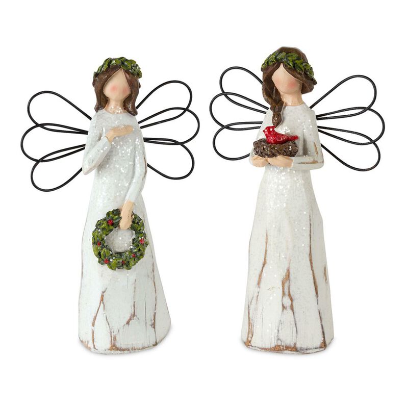 Set of 6 Angels for Charming Christmas and Winter Decorations