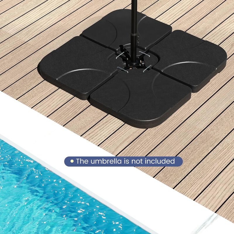 Mondawe 20 Inch Patio Offset Water Filled Plate Umbrella Base Sand