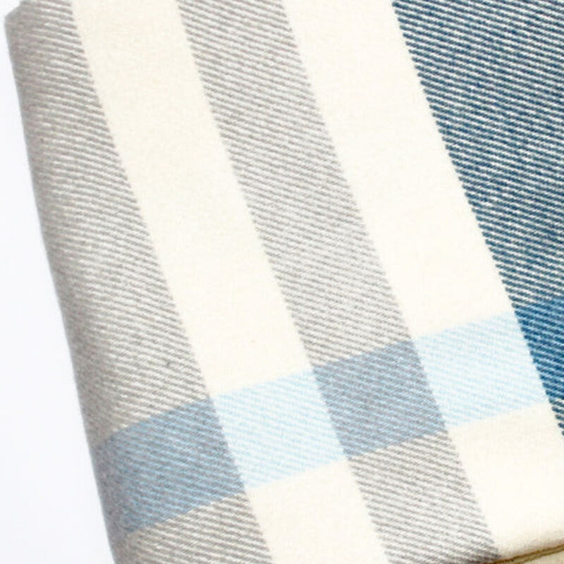 HomeRoots Plush Multi Blue Plaid Throw Blanket with Tassels image number 2