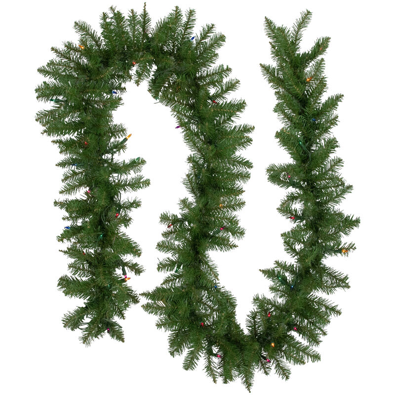 9' x 10 Pre-Lit Rockwood Pine Artificial Christmas Garland  Multi Lights image number 0