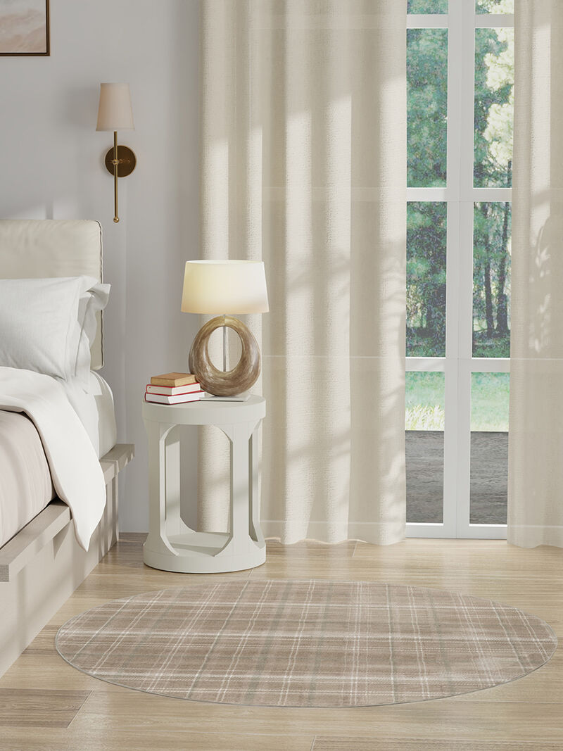 Grafix GRF03 Taupe 4' x Round Rug