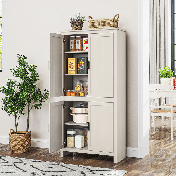 Hivvago Tall Freestanding Kitchen Cabinet with 4 Doors