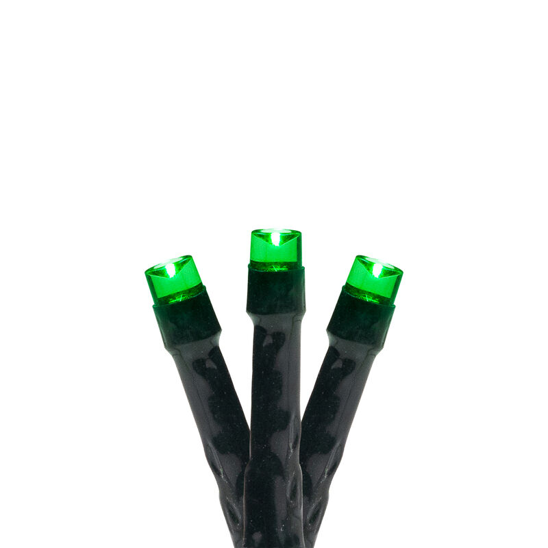 20 Battery Operated Green LED Wide Angle Christmas Lights - 9.5 ft Green Wire