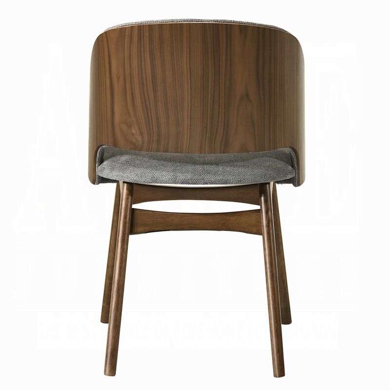 Dio Dining Side Chair Set of 2, Open Cut Curved Back, Walnut Brown image number 3