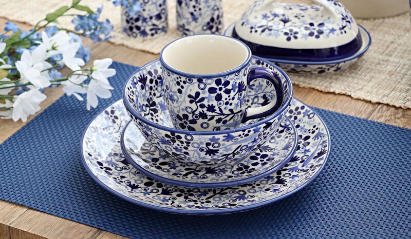 Blue Rose Polish Pottery Sunshine Grotto Cereal/Soup Bowl