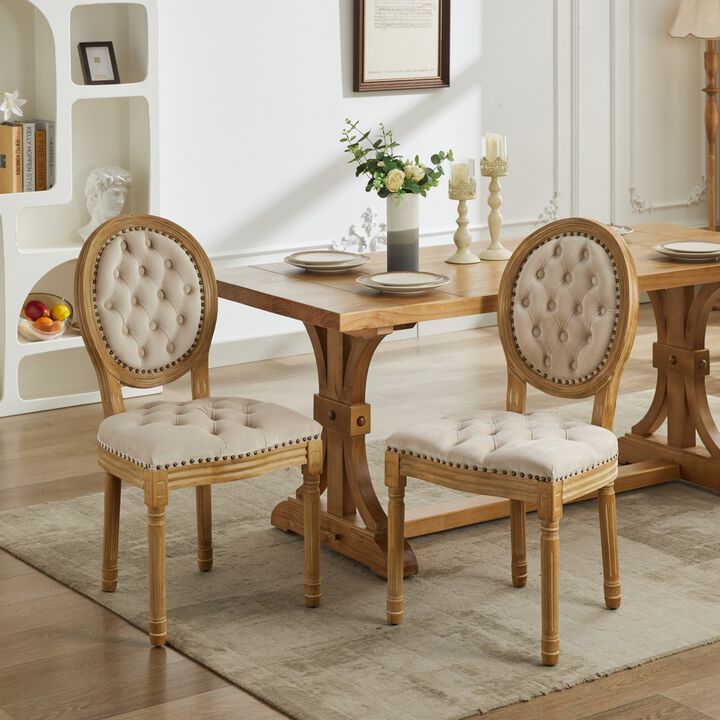 Blogpi Set of 2 Tufted Velvet Dining  Chairs