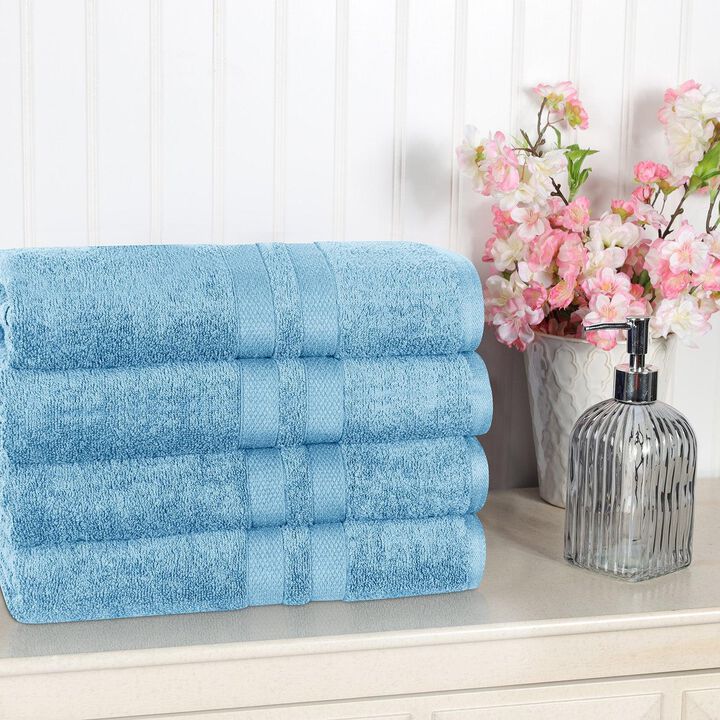 4-Piece Cotton Bath Towel Set with Ultra Soft and Absorbent Fabric