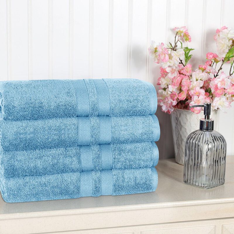 4-Piece Cotton Bath Towel Set with Ultra Soft and Absorbent Fabric image number 1