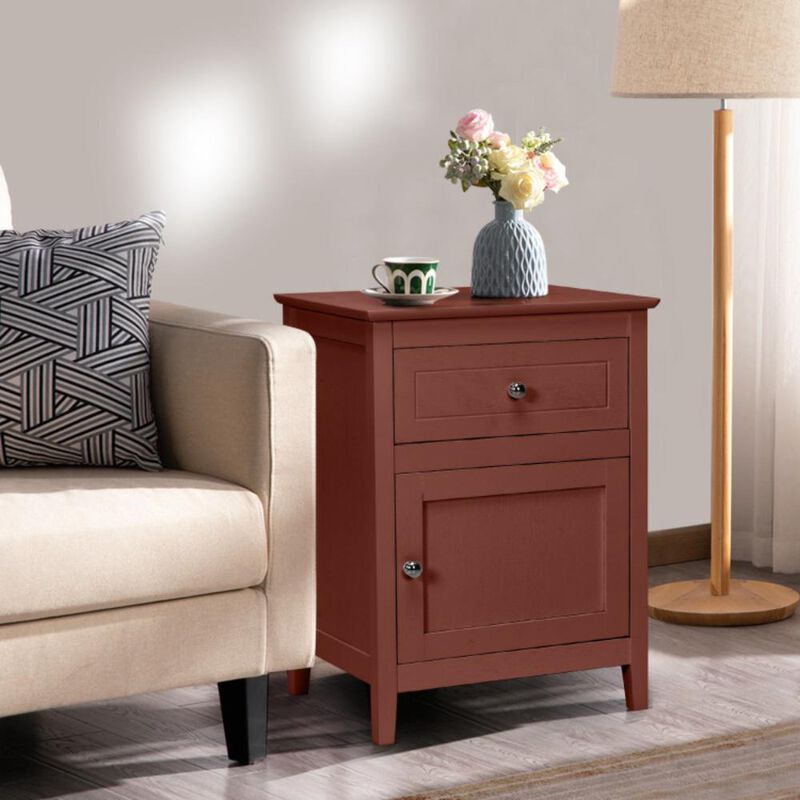 Hivvago 2-Tier Accent Table with Spacious Tabletop