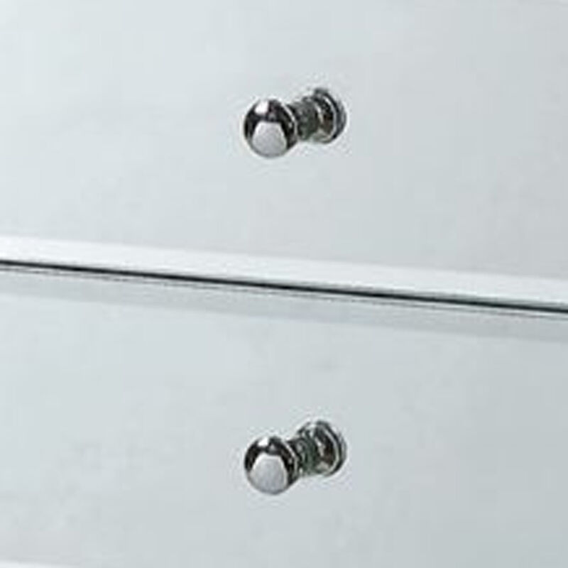 6-Drawer Jewelry Armoire – Wooden Storage Cabinet with Mirrored Glass Accents