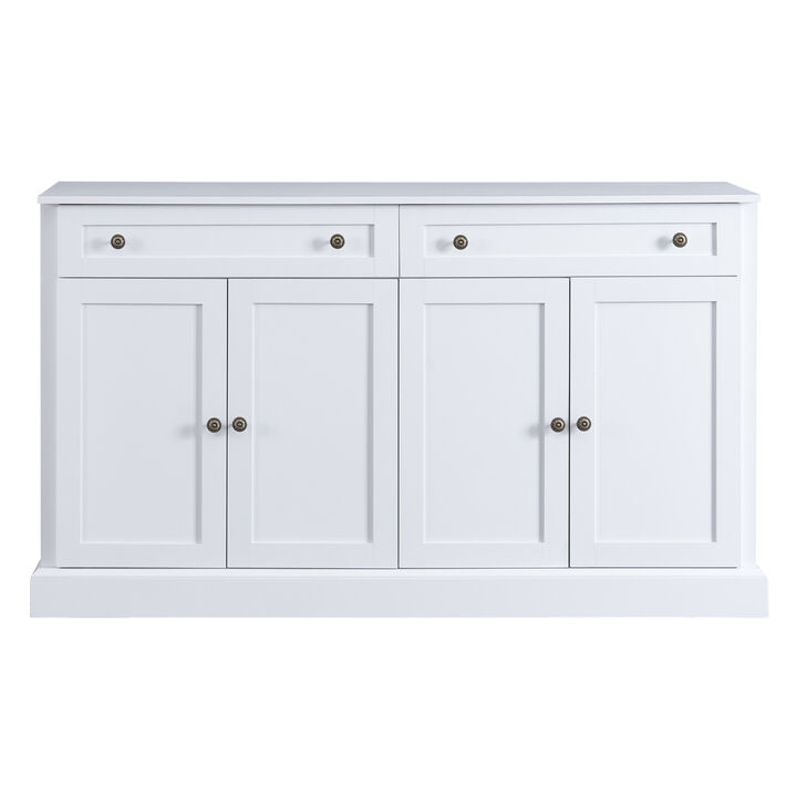 Merax White Sideboard Storage Buffet Cabinet with 2 Drawers