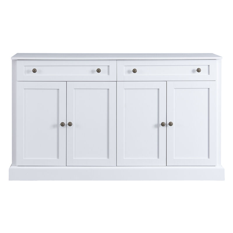 Merax White Sideboard Storage Buffet Cabinet with 2 Drawers