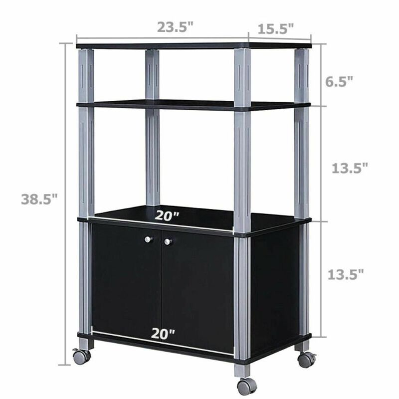Hivvago Microwave Rack Stand Rolling Storage Cart