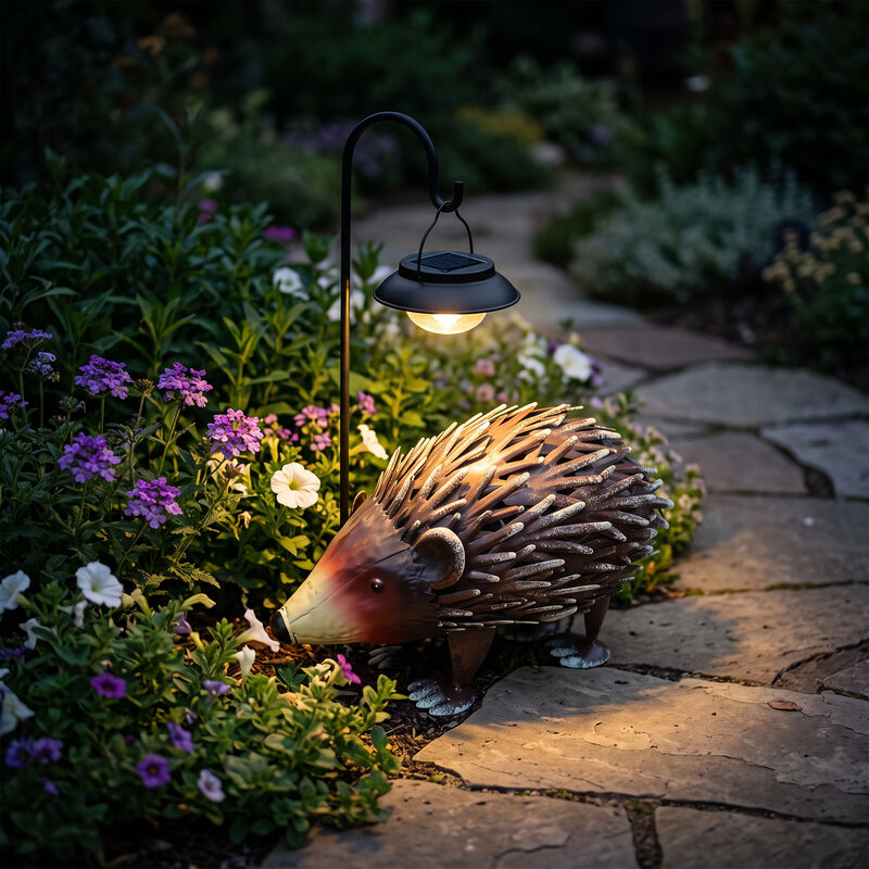 Curgla Metal Hedgehog Garden Statue Handmade Wrought image number 3