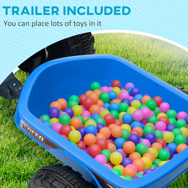 BreeBe 6V Electric Toy Car with Back Trailer, Forward Backward, Wear-Resistant Wheels image number 3