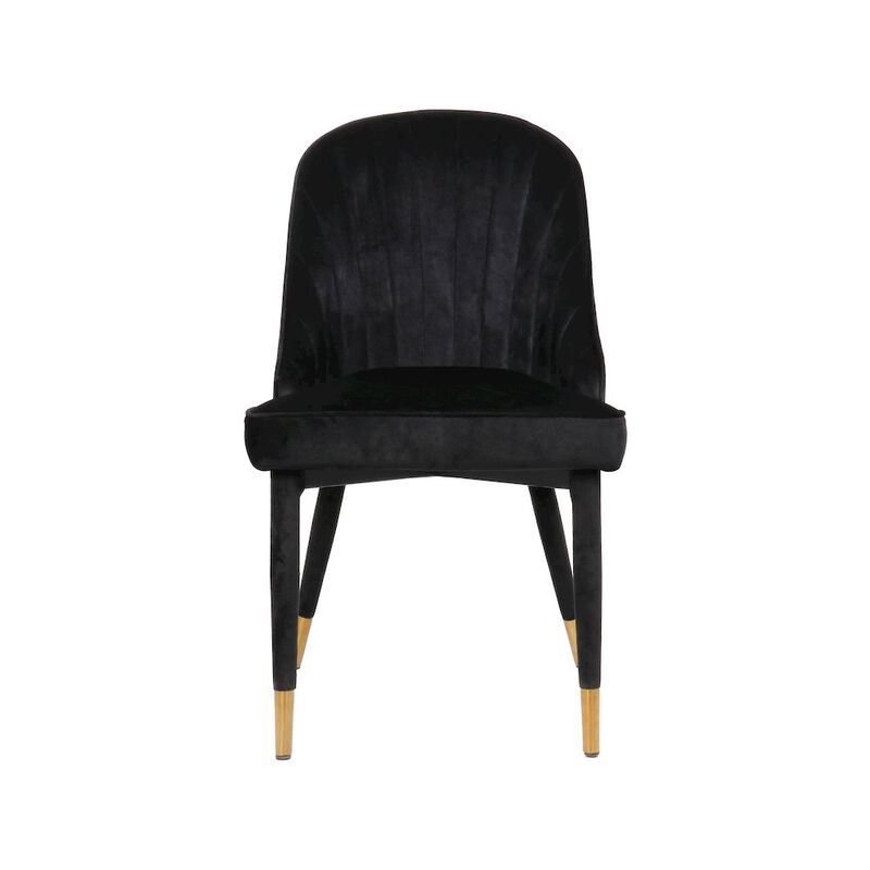 Meridian Furniture Belle Black Velvet Dining Chair, Set of 2