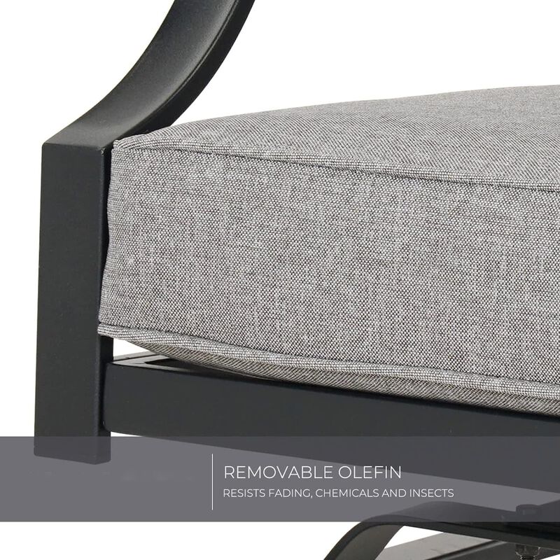 Mondawe Outdoor Conversation 3-Piece Set W/ 2 Rocking Chair & 1Heat-Resistant Coffee Table