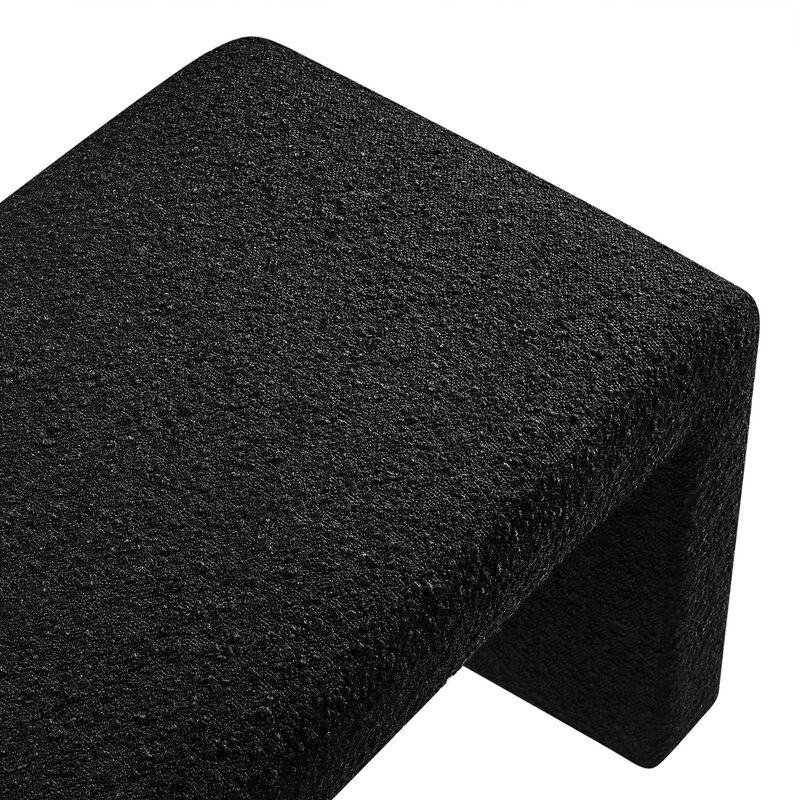 Modway EEI-6736-BLK Simba Boucle Fabric Waterfall Long Bench, Black image number 5