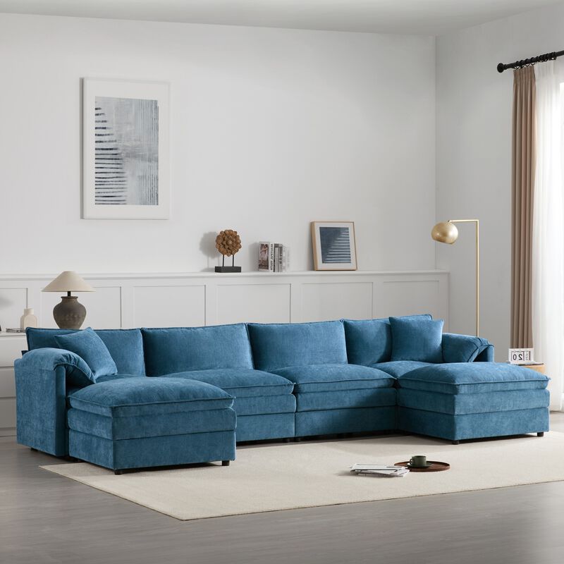 Fincep U-Shaped Modular Cloud Sectional Sofa image number 1