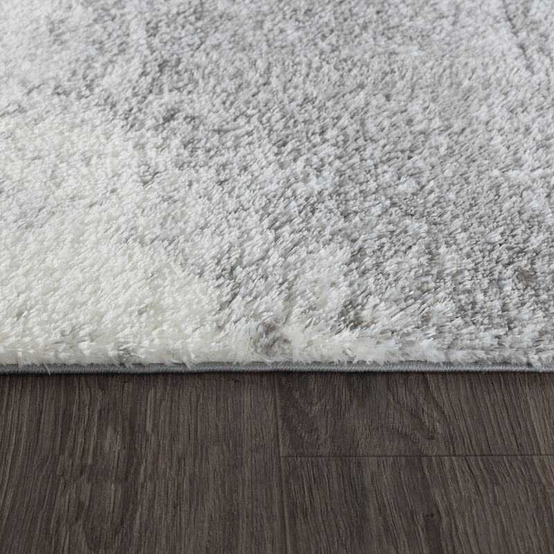 Pasargad Home Turkish Shaggy Design Ivory Area Rug- 4' 9'' X 7' 0''