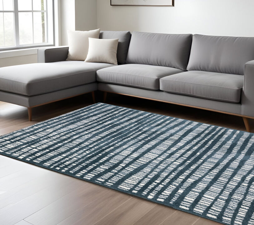 HomeRoots Striped Distressed Area Rug