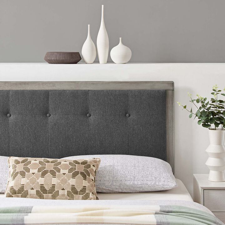 Modway - Draper Tufted King Fabric and Wood Headboard