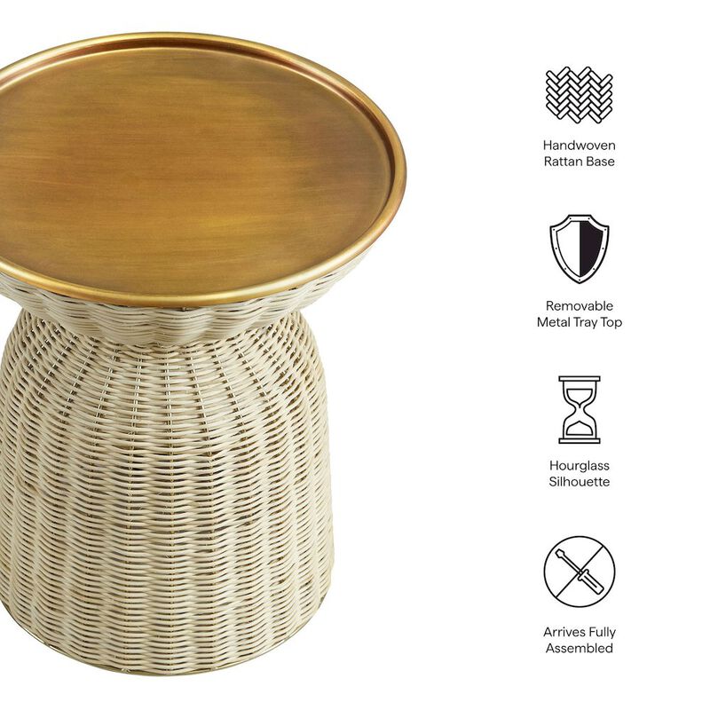 Lazaro Round Rattan Side Table image number 2