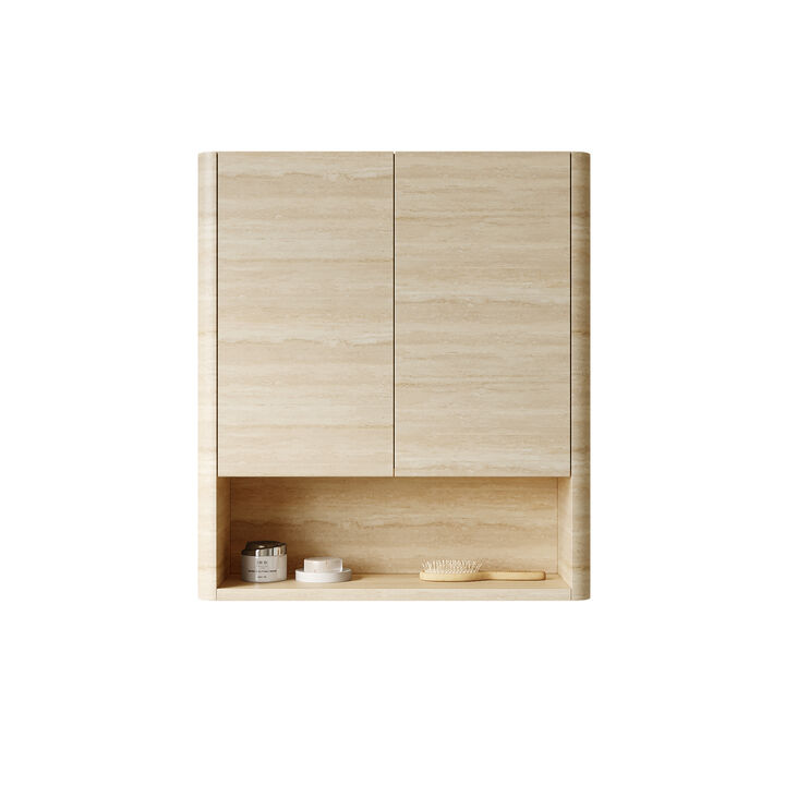 ELEMENT ACE Wall-Mounted Bathroom Storage Cabinet with Doors and Open Shelf - Over The Toilet Organization Solution