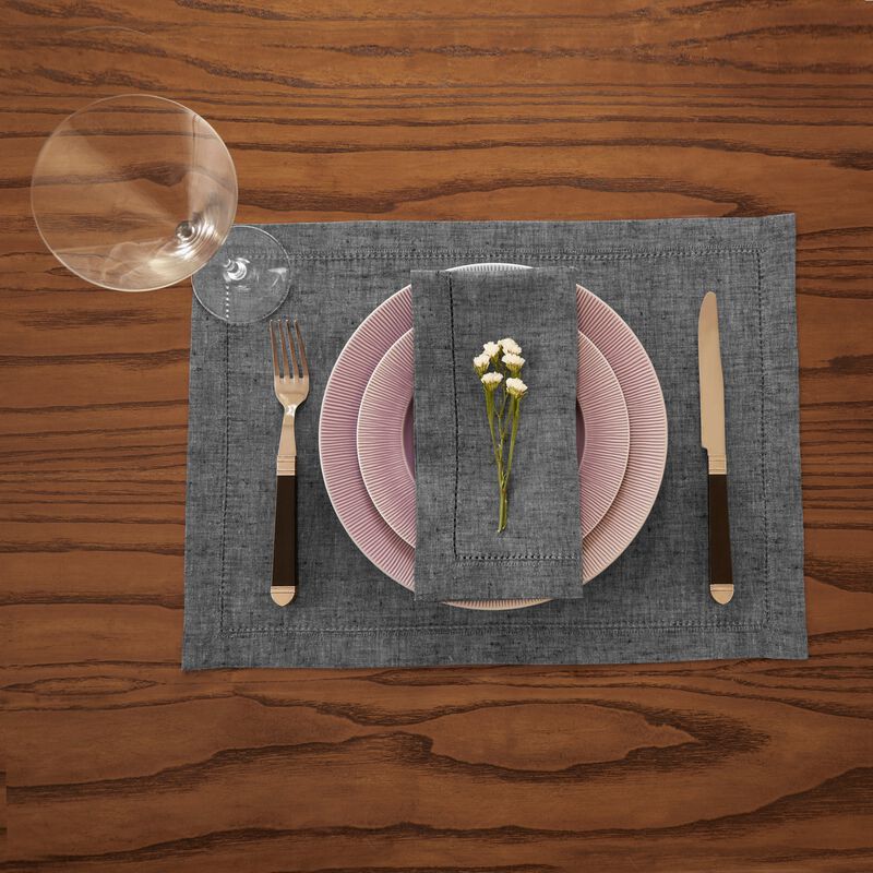 Solino Home 100% Pure Linen Dinner Napkins 20 x 20 Inch Set of 4 - Milan