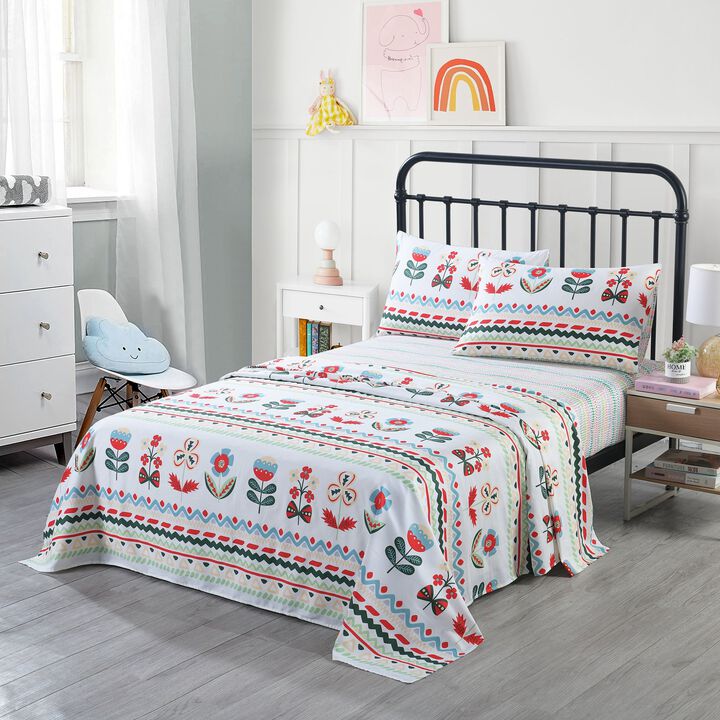 MarCielo Bed Sheet For Kids Cotton Bed Sheet for Girls Teens Children, SH019.
