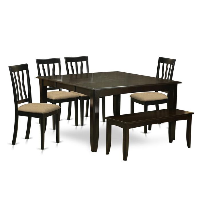 6 Pc Formal Dining set-Dining Table with Leaf and 4 Chairs plus a Bench.