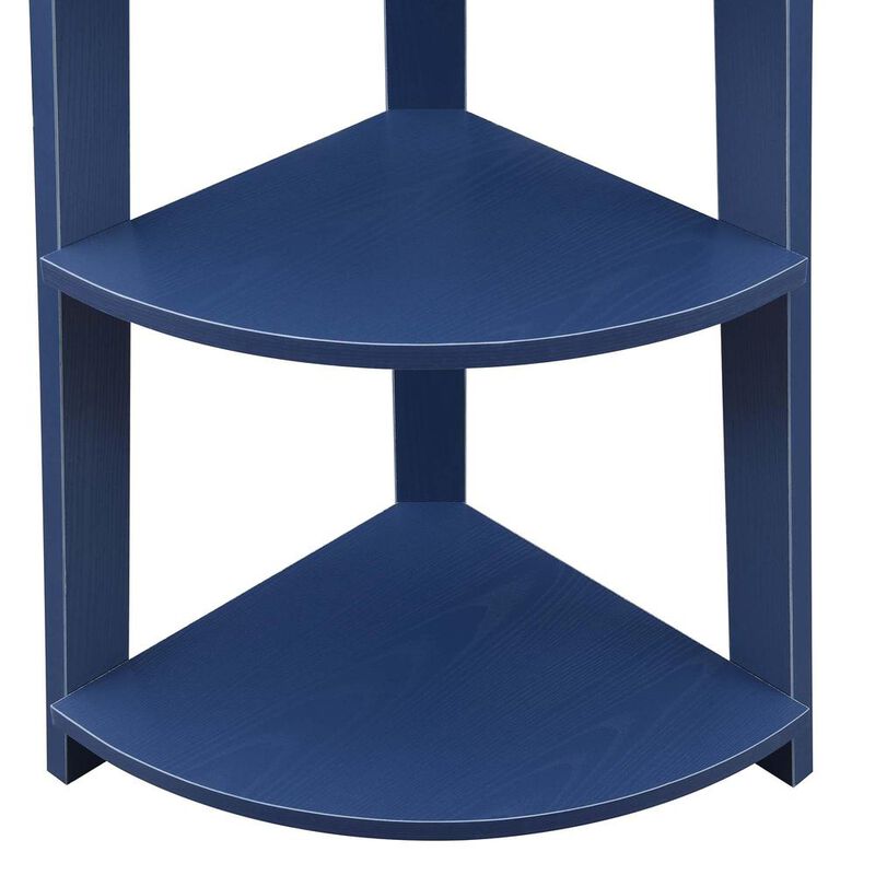 Convenience Concepts Newport 5 Tier Corner Bookshelf Cobalt Blue