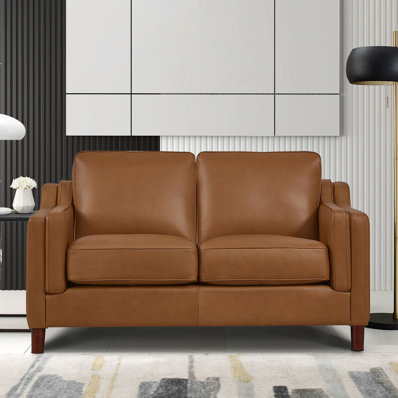 Bella Top Grain Leather Loveseat
