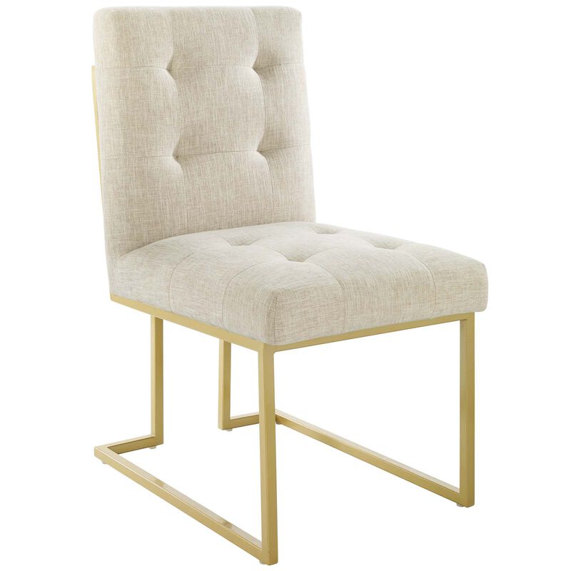 Privy Gold Stainless Steel Upholstered Fabric Dining Accent Chair image number 0