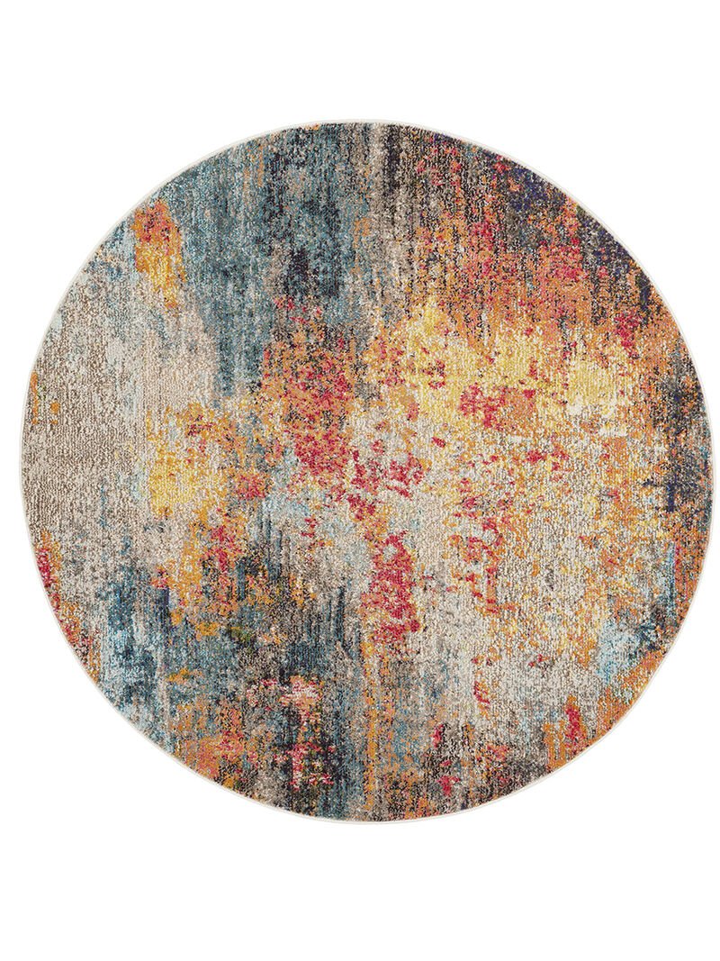 Celestial CES15 Multicolor 5'3" x Round Rug