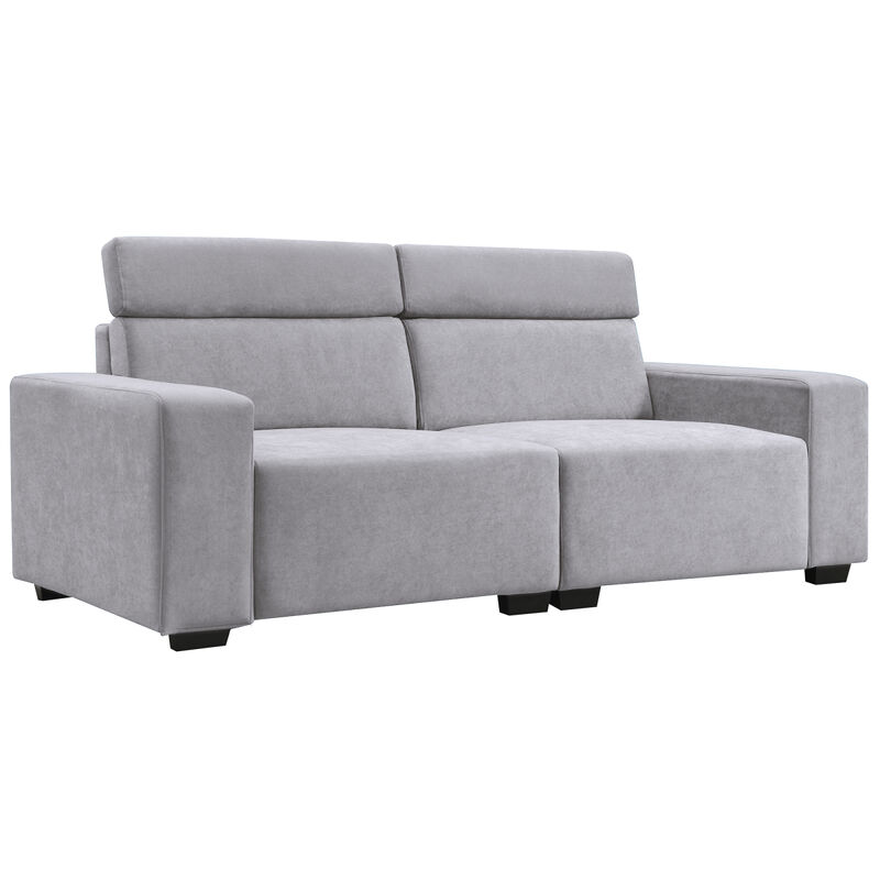 87x34.2" 2-Seater Sectional Sofa Couch with Multi-Angle Adjustable Headrest, Spacious and Comfortable Velvet Loveseat for Living Room,Studios, Salon,3 Colors