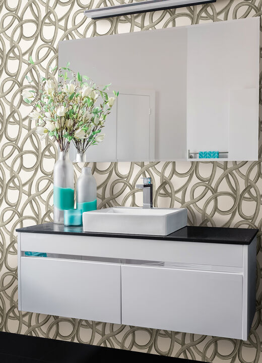 Calix White Twisted Geo Wallpaper