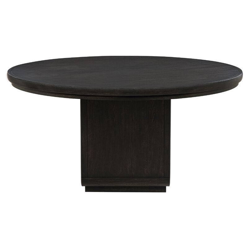 Lina Dining Table, 60 Inch Round Top, Open Square Base, Burnished Black image number 4