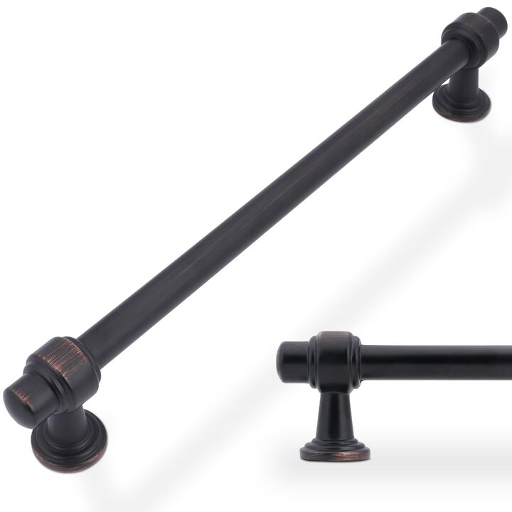 Amasideca 10 Pack Oil Rubbed Bronze Pulls 7-1/2 Inch Hole Centers Kitchen Cabinet Handles Zinc Alloy Champagne Drawer Pulls Soli