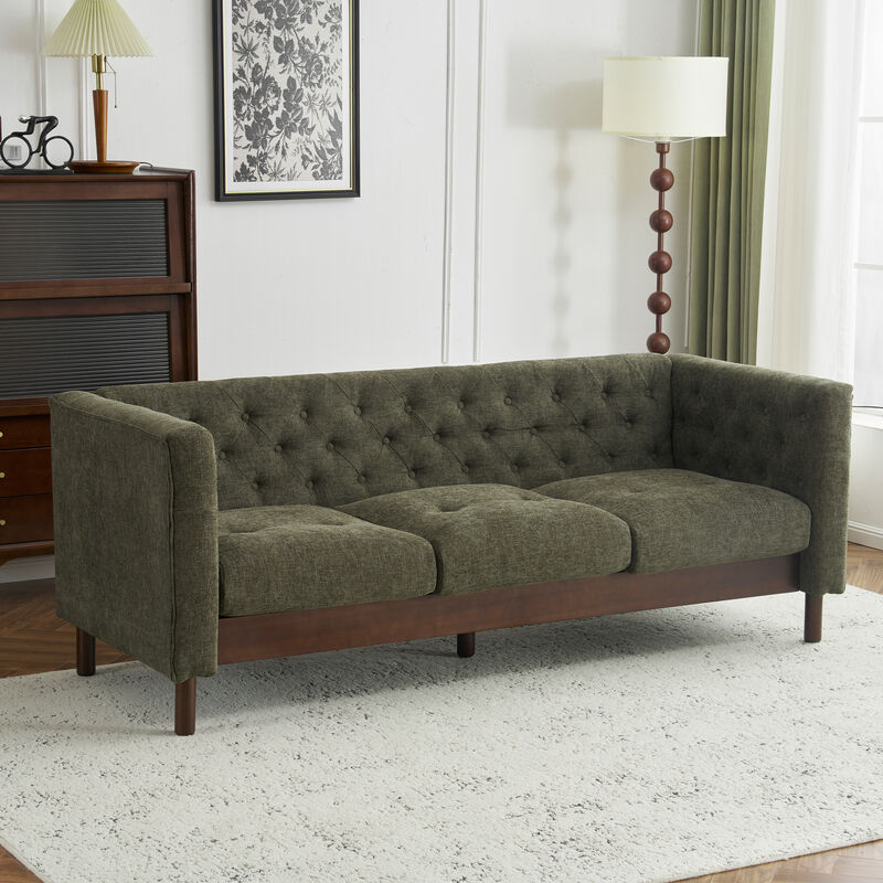 Merax Upholstered Sofa Modern 3-seater Sofa Couch with Tufted Design for Living Room