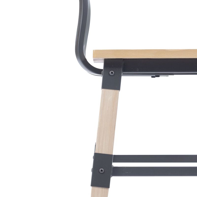 Flash Furniture Jackson 2 Pack Rustic Antique White Industrial Wood Dining Chair image number 9
