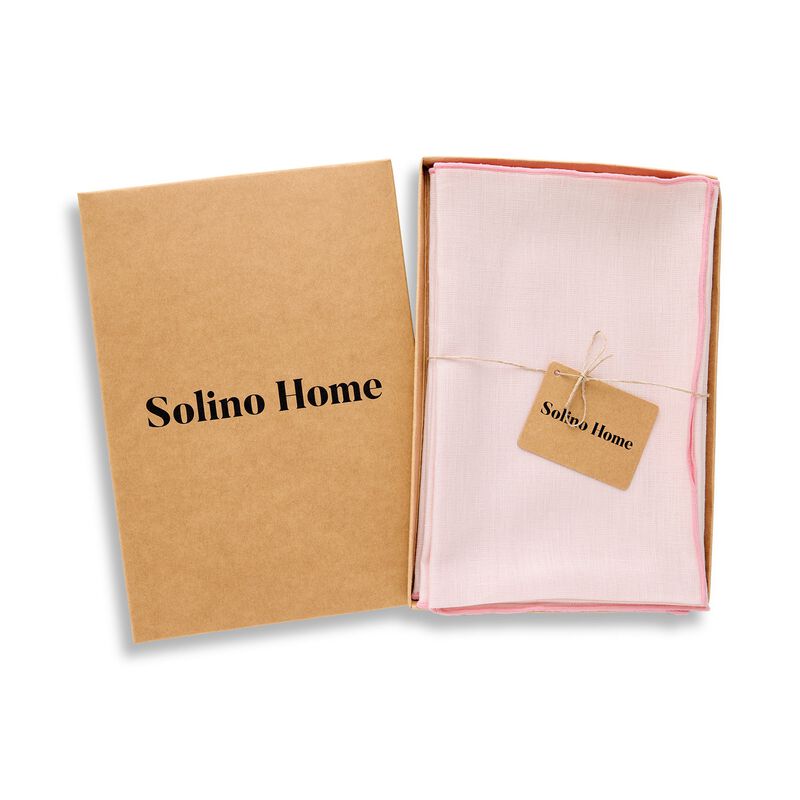 Solino Home 100% Pure Linen Dinner Napkins Set of 4 - Bianca Merrow Stitch