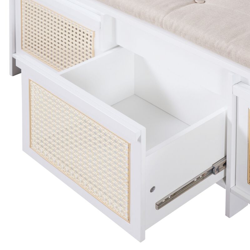 Seckbo Retro Button Tufted Upholstered Storage Bench image number 8