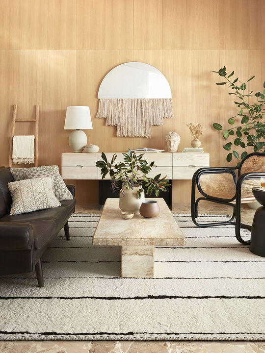 Roman ROM05 Ivory/Black 7'9" x 9'9" Rug