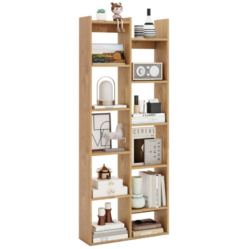 Hivvago 11-Tier Modern Book Organizer Bookcase with Anti-Tipping Kits