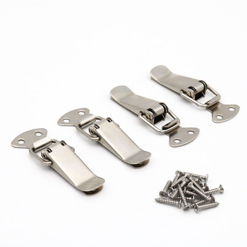 BERYLER Latch, Stainless Steel Spring Loaded Toggle Latch, Silver Catch Hasp Clamp Clip Lock with High Quality 304 Stainless Ste