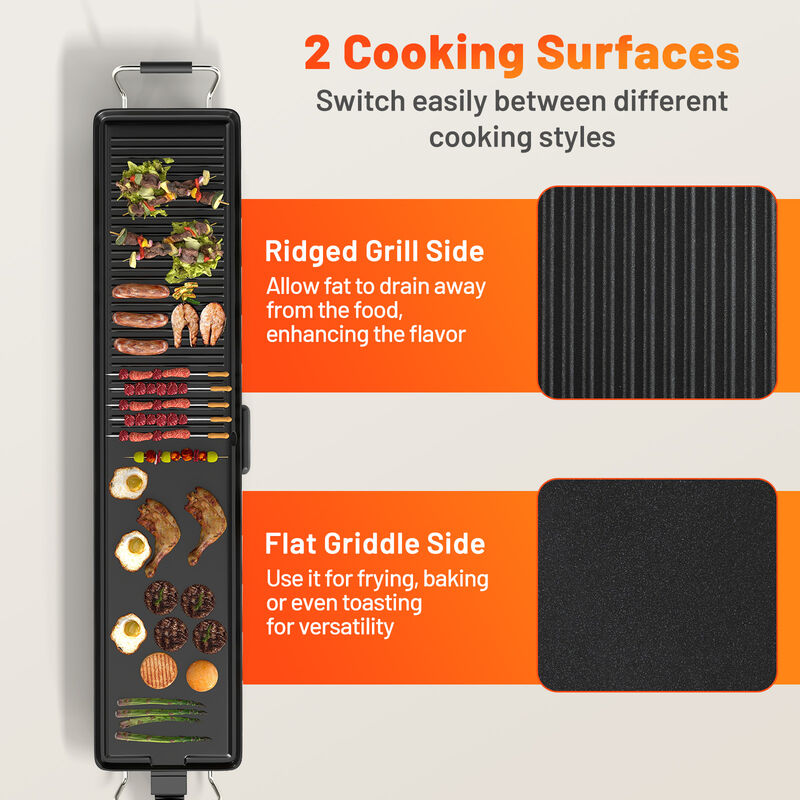 Extra Large Nonstick Electric Griddle with Dual Cooking Surface and Temperature Control image number 4